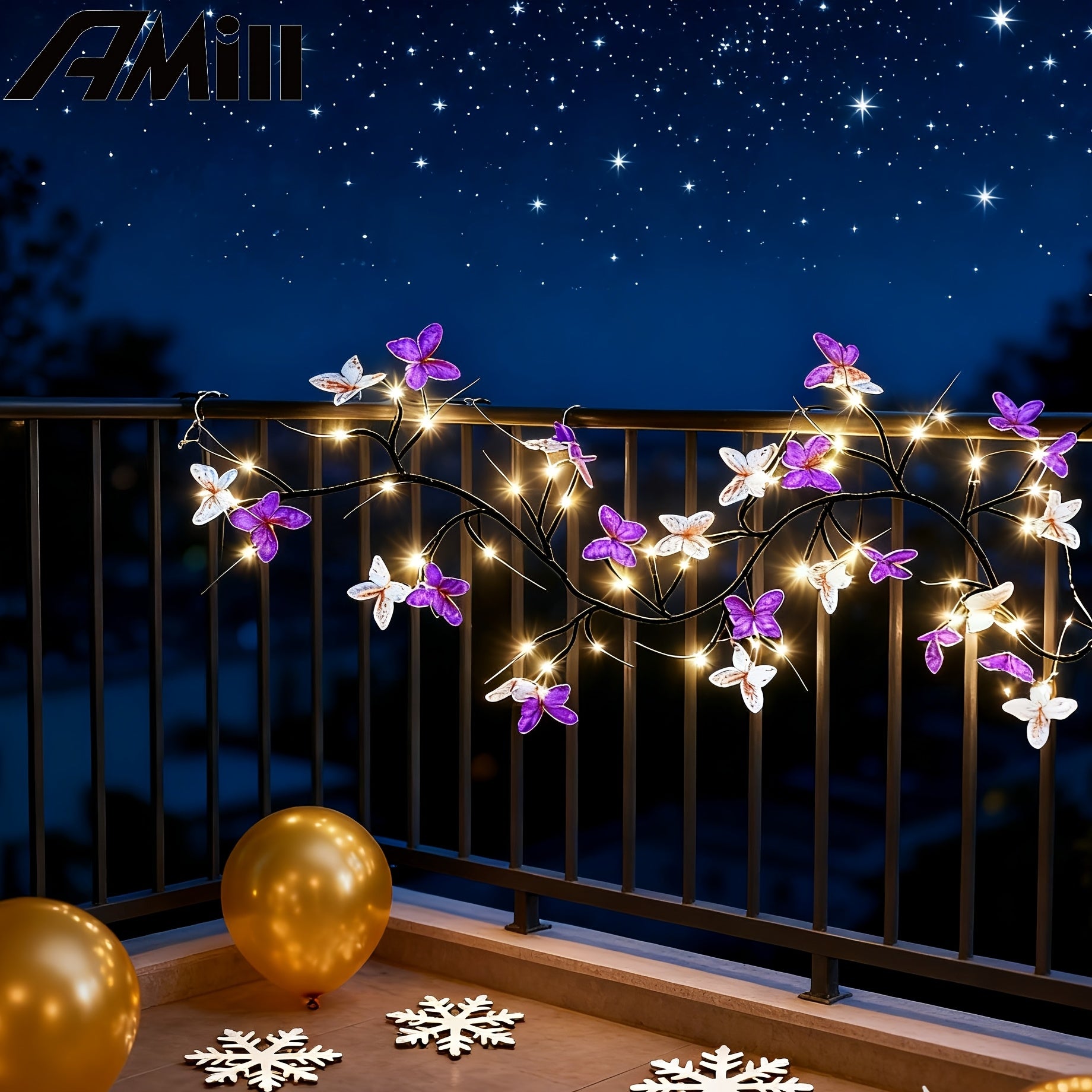 USB Powered Butterfly Tree Branch Light | 8 Modes, 39\u002F70 Inch Warm Light, Hanging Butterfly Decoration, Suitable for Bedrooms, Living Rooms, Walls, Ideal for Valentine'S Day, New Year, Ramadan, Wedding Atmosphere, Best Gift - AMILL