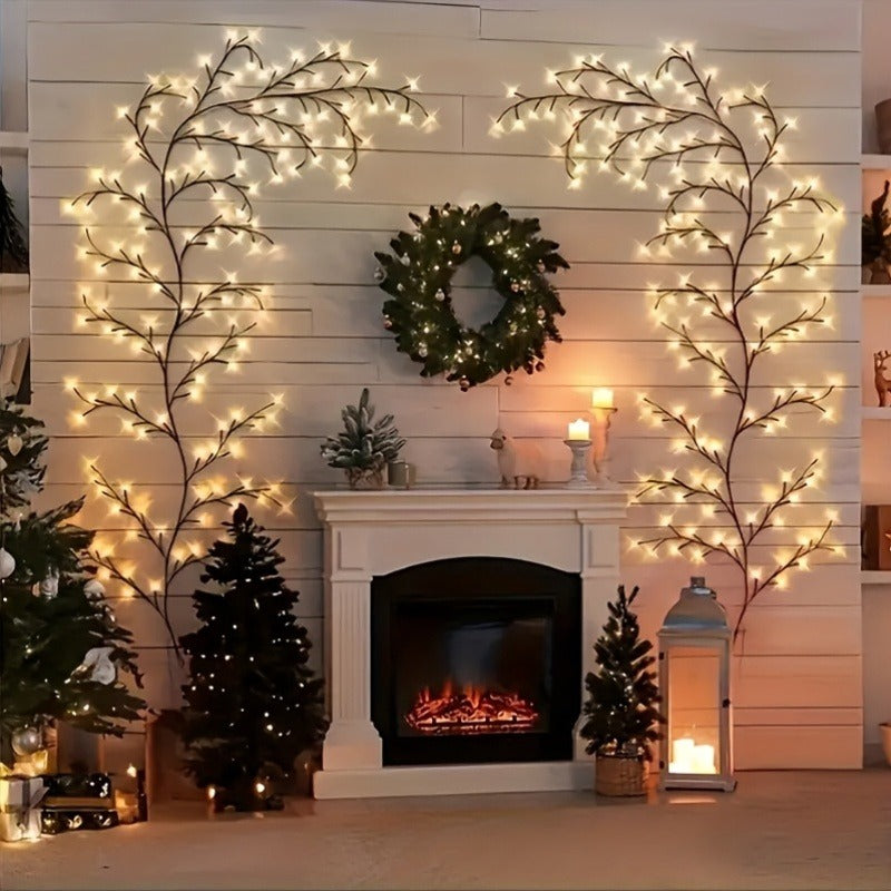 72 Bendable LED Willow Vine String Lights | 8 Modes, USB Powered, Suitable for Wedding Decoration, Living Room, Coffee Shop, Bedroom, and Other Areas Lighting, Ideal for Christmas and Holiday Gifts