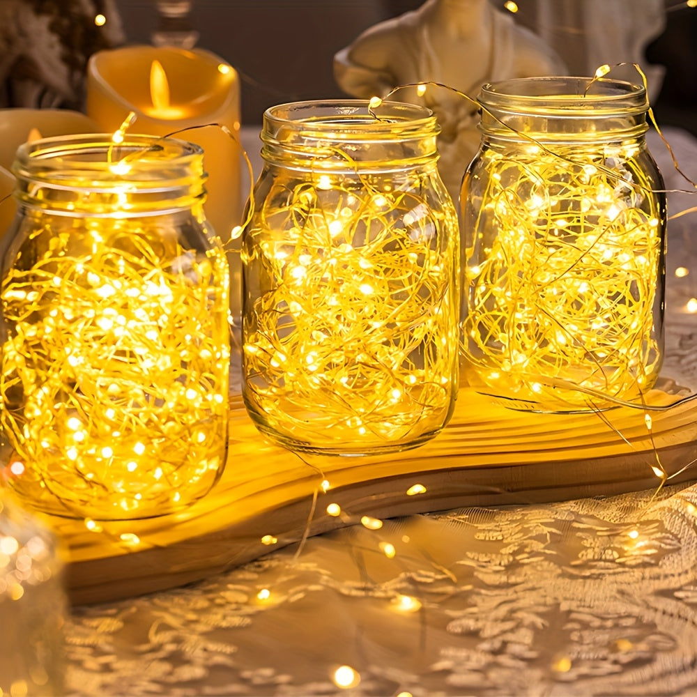 3m\u002F9.84ft 30 LED Warm White\u002FColor Fairy String Lights - Dimmable Flicker\u002FStrobe Effect, Suitable for Christmas Trees, Parties, Home, Bedroom, Trees and Holiday Decorations, Battery Powered (Batteries Not Included)