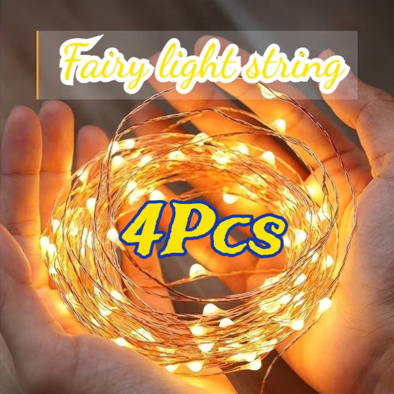 Set of 4 Battery-Operated Fairy Lights, 118.11 inch Long with 30 Leds, Perfect for Decorating Indoors for Occasions Like Weddings, Christmas, And Various Festivals Throughout The Year