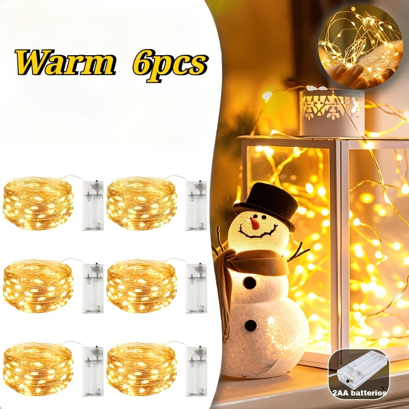 3m\u002F9.84ft 30 LED Warm White\u002FColor Fairy String Lights - Dimmable Flicker\u002FStrobe Effect, Suitable for Christmas Trees, Parties, Home, Bedroom, Trees and Holiday Decorations, Battery Powered (Batteries Not Included)