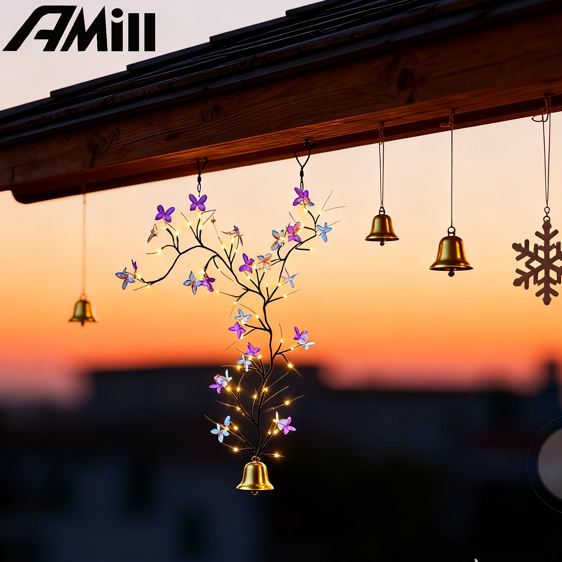 USB Powered Butterfly Tree Branch Light | 8 Modes, 39\u002F70 Inch Warm Light, Hanging Butterfly Decoration, Suitable for Bedrooms, Living Rooms, Walls, Ideal for Valentine'S Day, New Year, Ramadan, Wedding Atmosphere, Best Gift - AMILL