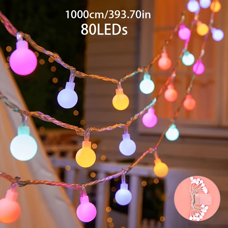 1pc LED Fairy Lights - Battery-Powered Colorful and White Christmas Decor, Suitable for Bedroom, Living Room, Trees, Fireplace Mantel | Winter Theme Decoration | Battery-Operated String Lights