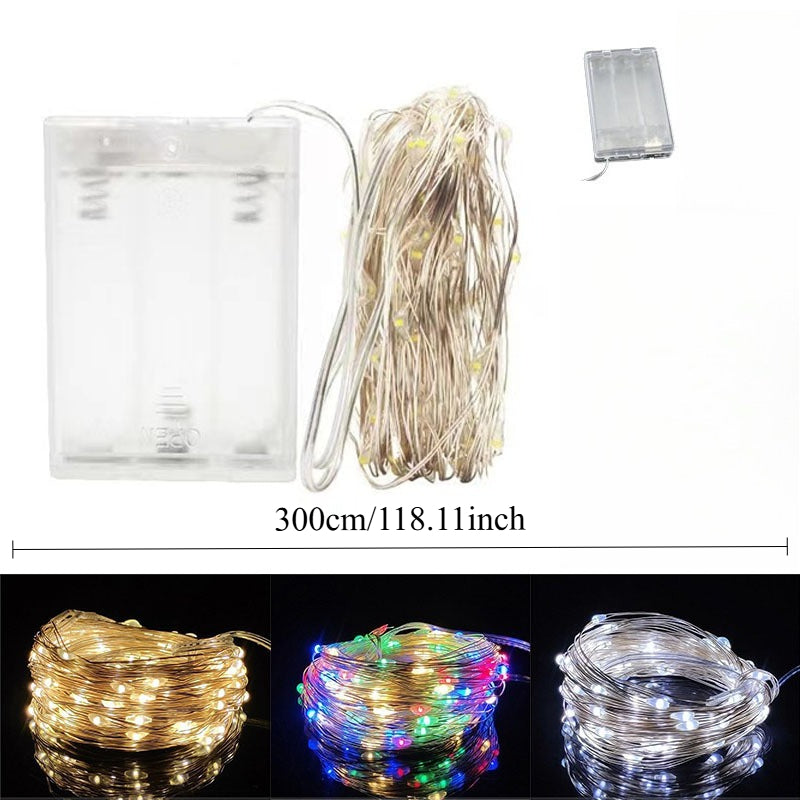 Set of 4 Battery-Operated Fairy Lights, 118.11 inch Long with 30 Leds, Perfect for Decorating Indoors for Occasions Like Weddings, Christmas, And Various Festivals Throughout The Year